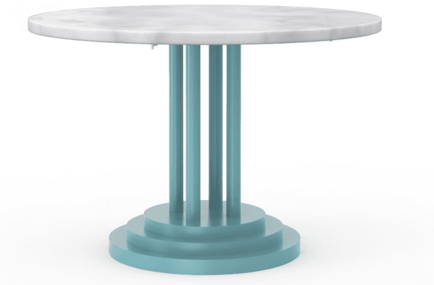 Table basse 282-B Adico Structure: acier chromé, acier laqué; Couleur: aux choix personnalisable; Base pieds: ronde; Colonne: in