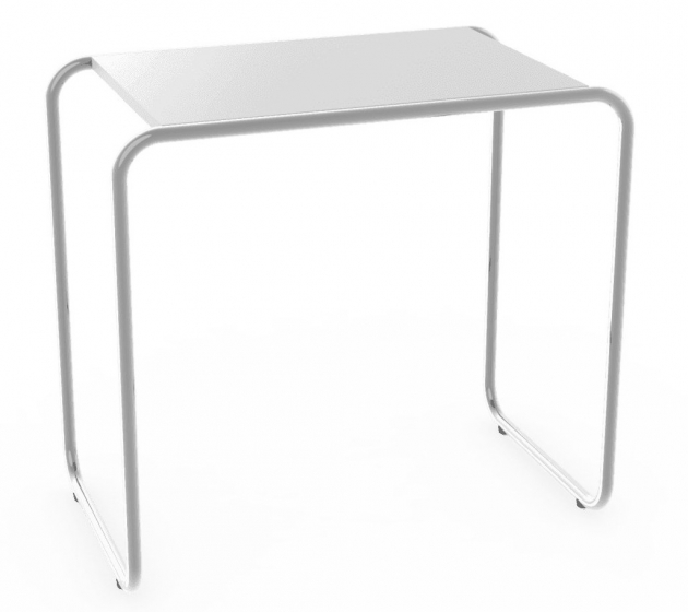 Table lounge bout de canapé 119-E Adico Structure: acier laqué; Couleur: aux choix personnalisable; Colonne: inox, acier; Pour p