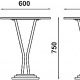 Table guéridon 784 Adico Structure: acier chromé, acier laqué; Couleur: aux choix personnalisable; Base pieds: fonte, ronde; Col