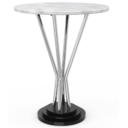 Table guéridon 784 Adico Structure: acier chromé, acier laqué; Couleur: aux choix personnalisable; Base pieds: fonte, ronde; Col