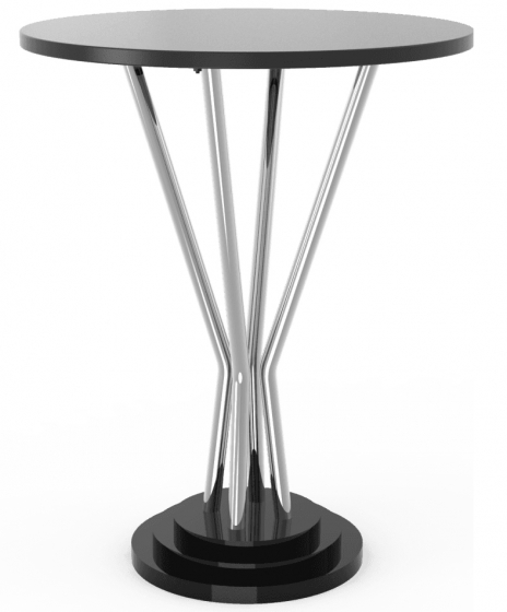 Table guéridon 784 Adico Structure: acier chromé, acier laqué; Couleur: aux choix personnalisable; Base pieds: fonte, ronde; Col