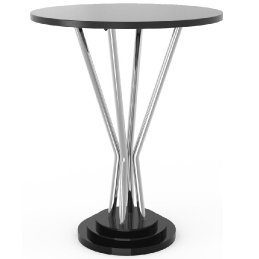 Table guéridon 784 Adico Structure: acier chromé, acier laqué; Couleur: aux choix personnalisable; Base pieds: fonte, ronde; Col