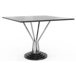 Table pied central 748-H Adico Structure: acier chromé, acier laqué; Couleur: aux choix personnalisable; Base pieds: fonte, rond