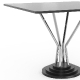 Table pied central 748-H Adico Structure: acier chromé, acier laqué; Couleur: aux choix personnalisable; Base pieds: fonte, rond