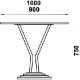 Table pied central 748-H Adico Structure: acier chromé, acier laqué; Couleur: aux choix personnalisable; Base pieds: fonte, rond