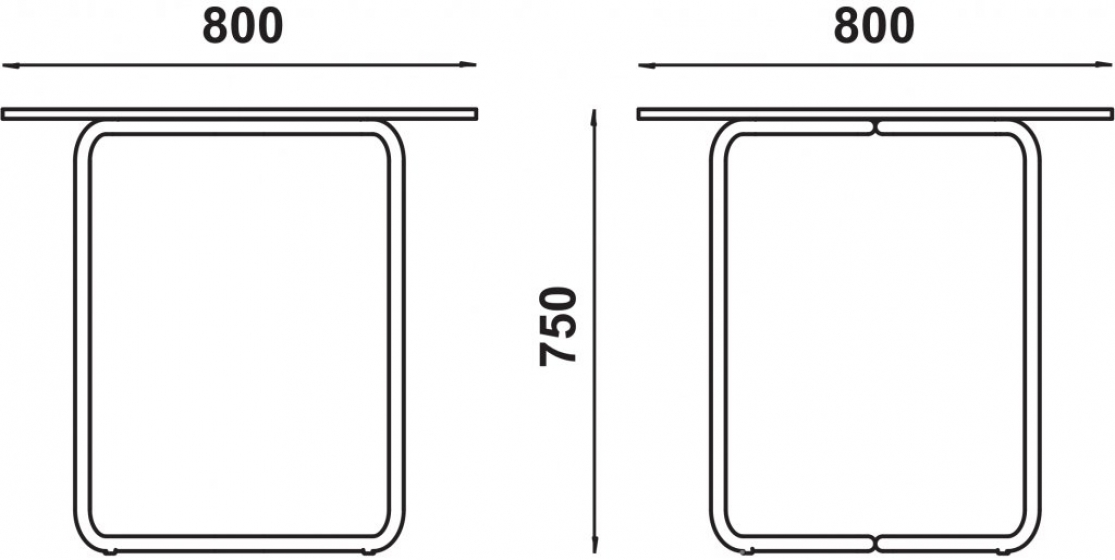 Table 4 pieds 109 Adico Structure: acier chromé, acier laqué; Couleur: aux choix personnalisable; Base pieds: x; Plateau: medium