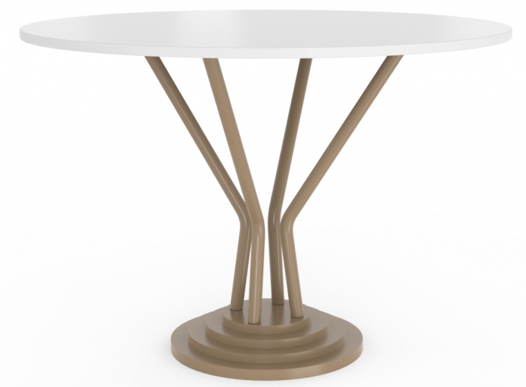 Table pied central 748-H Adico Structure: acier chromé, acier laqué; Couleur: aux choix personnalisable; Base pieds: fonte, rond