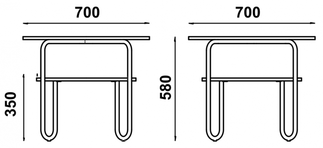 Table lounge bout de canapé 261-E Adico Structure: acier chromé, acier laqué; Couleur: aux choix personnalisable; Plateau: mediu