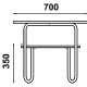 Table lounge bout de canapé 261-E Adico Structure: acier chromé, acier laqué; Couleur: aux choix personnalisable; Plateau: mediu