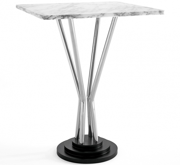 Table guéridon 784 Adico Structure: acier chromé, acier laqué; Couleur: aux choix personnalisable; Base pieds: fonte, ronde; Col