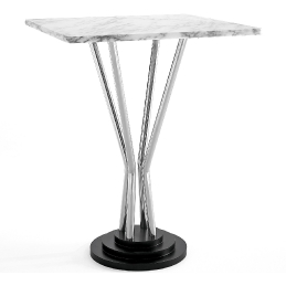 Table guéridon 784 Adico Structure: acier chromé, acier laqué; Couleur: aux choix personnalisable; Base pieds: fonte, ronde; Col