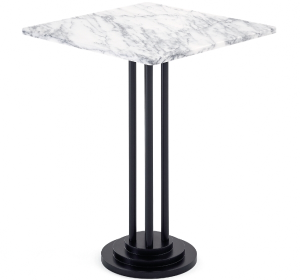 Table guéridon 282 Adico Structure: acier chromé, acier laqué; Couleur: aux choix personnalisable; Base pieds: fonte, ronde; Col