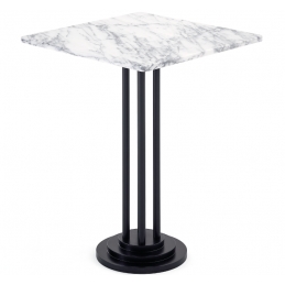 Table guéridon 282 Adico Structure: acier chromé, acier laqué; Couleur: aux choix personnalisable; Base pieds: fonte, ronde; Col