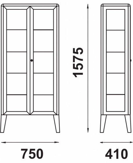 Meuble rangement Vitrine 213 Adico Structure: acier laqué; Couleur: aux choix personnalisable vitrine, pour, objets, design, cet