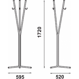 porte manteaux 328 Adico Structure: acier chromé pour, porte, tout, fonctionnel, poli, manteau, acier, inoxydable, crochets, rob