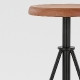 Tabouret 274-B Adico Structure: acier laqué; Assise: garnie, bois; Couleur: aux choix personnalisable avec, touche, structure, i